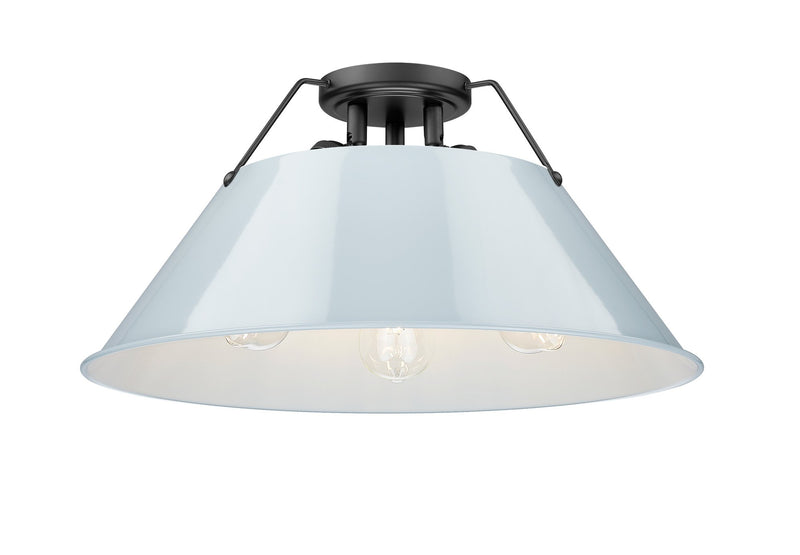 Orwell 3-Light Semi-Flush Mount in Matte Black