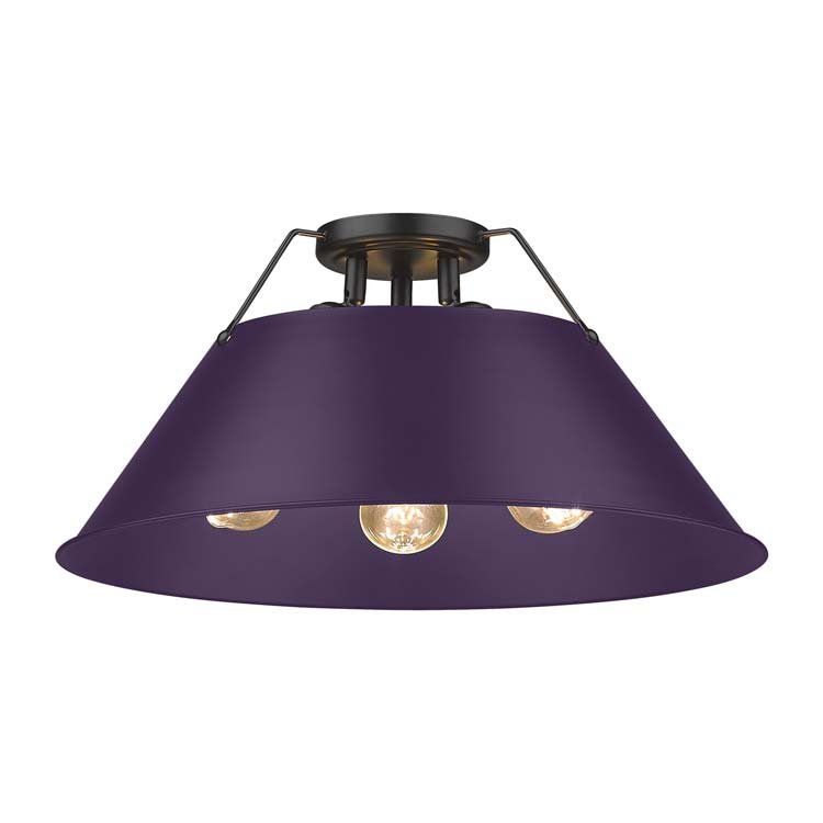 Orwell 3-Light Semi-Flush Mount in Matte Black