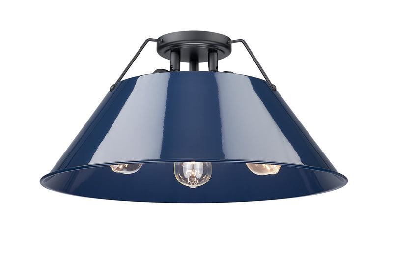 Orwell 3-Light Semi-Flush Mount in Matte Black