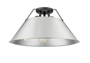 Orwell 3-Light Semi-Flush Mount in Matte Black