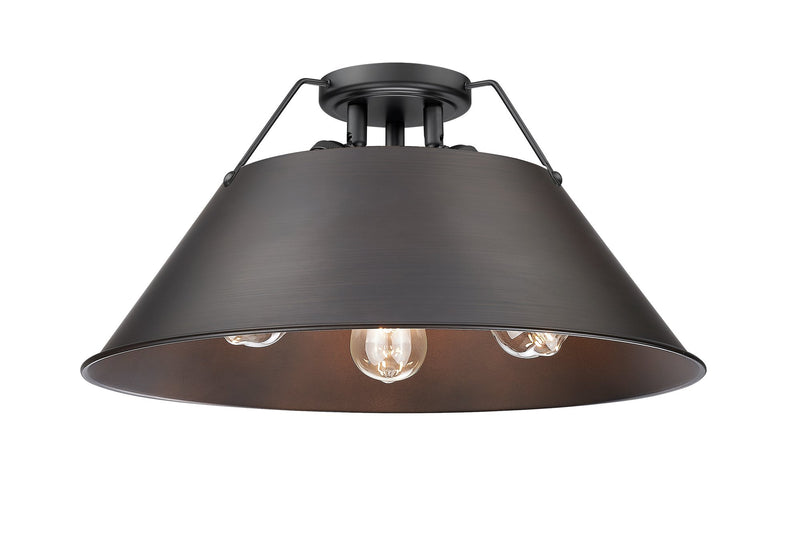 Orwell 3-Light Semi-Flush Mount in Matte Black