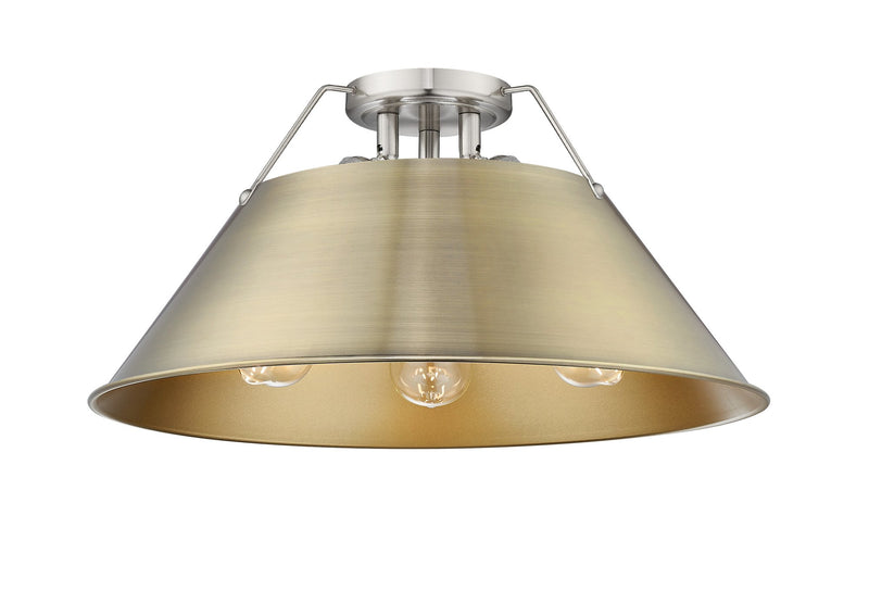 Orwell 3-Light Semi-Flush Mount in Pewter