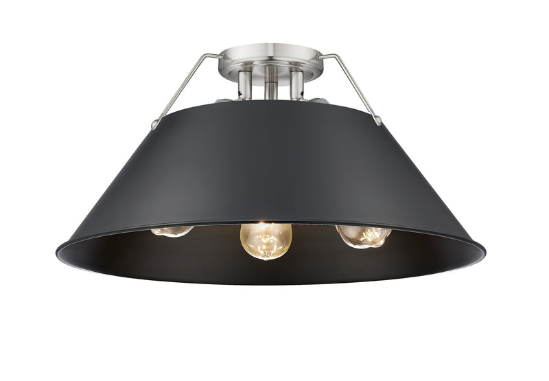 Orwell 3-Light Semi-Flush Mount in Pewter