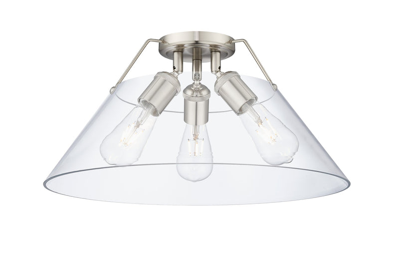 Orwell 3-Light Semi-Flush Mount in Pewter