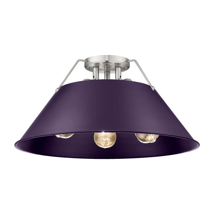 Orwell 3-Light Semi-Flush Mount in Pewter