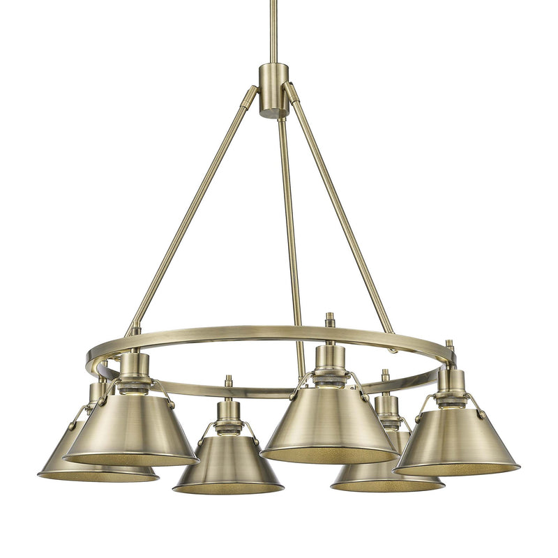 Orwell 6-Light Chandelier in Aged Brass