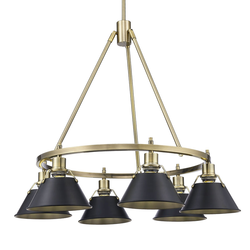 Orwell 6-Light Chandelier in Aged Brass