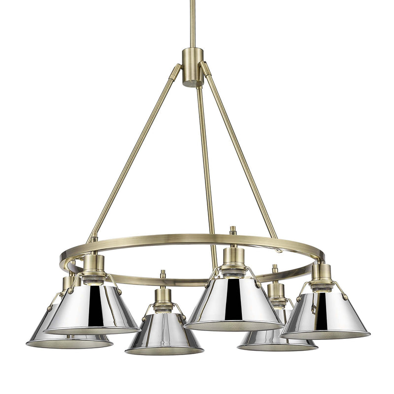 Orwell 6-Light Chandelier in Aged Brass