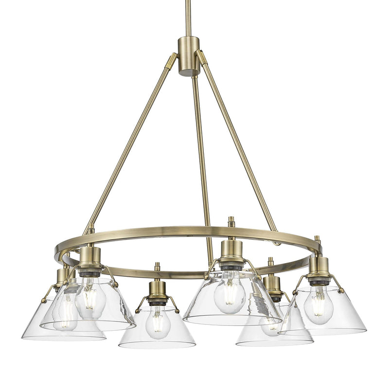 Orwell 6-Light Chandelier in Aged Brass