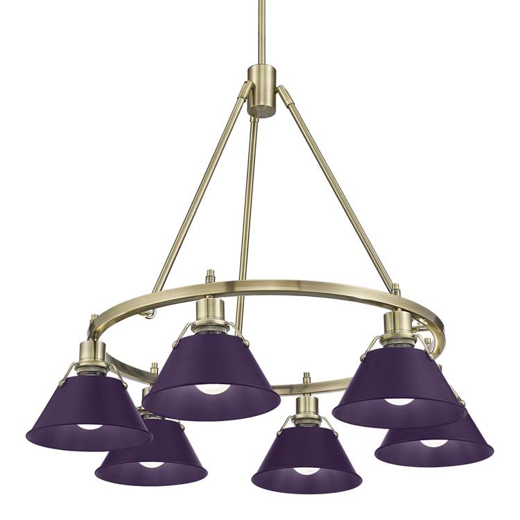 Orwell 6-Light Chandelier in Aged Brass