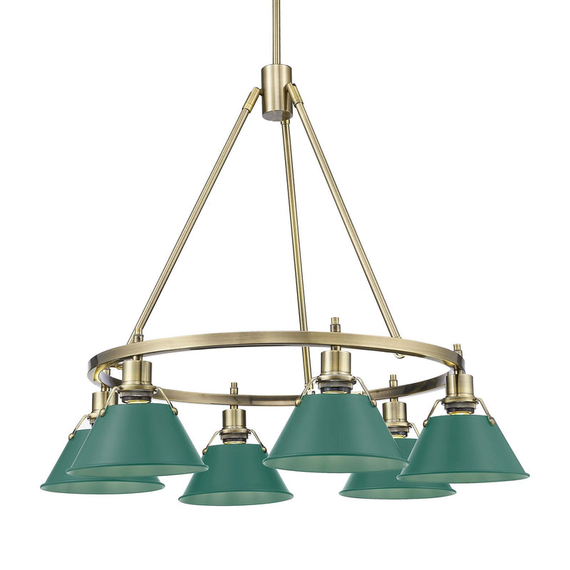 Orwell 6-Light Chandelier in Aged Brass