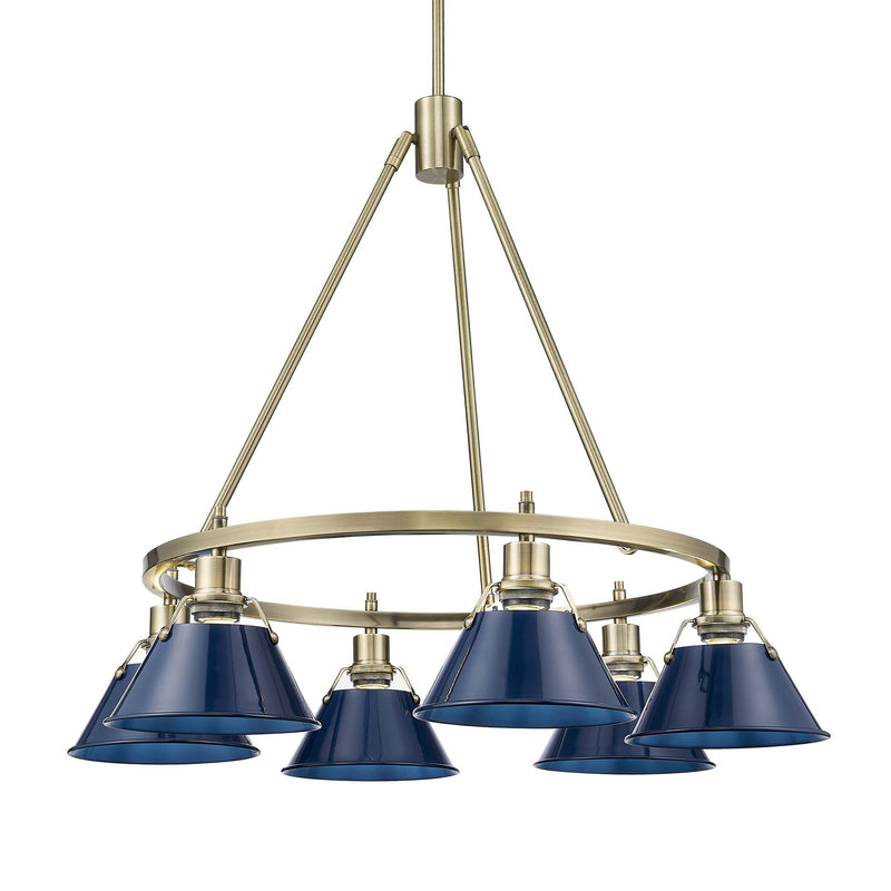Orwell 6-Light Chandelier in Aged Brass