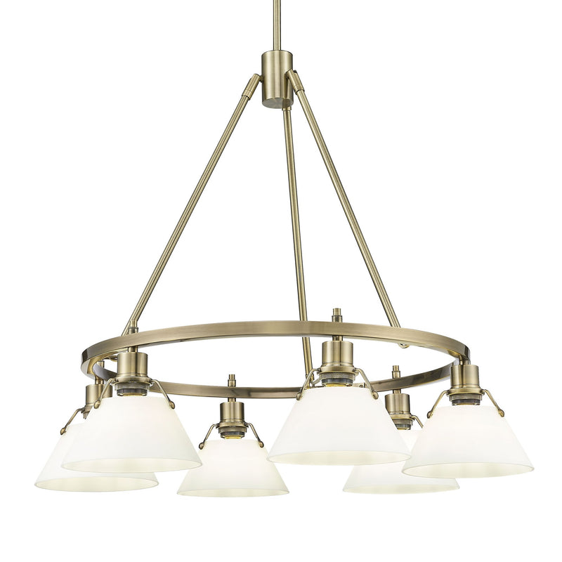 Orwell 6-Light Chandelier in Aged Brass