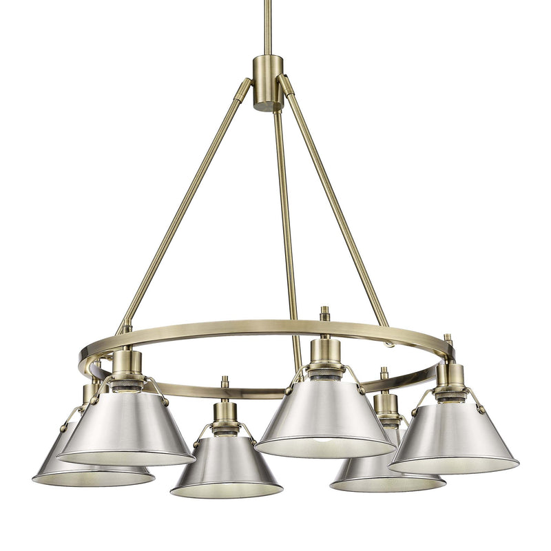 Orwell 6-Light Chandelier in Aged Brass