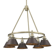 Orwell 6-Light Chandelier in Aged Brass