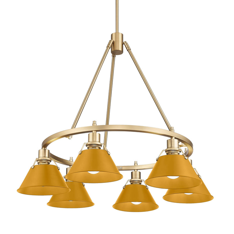 Orwell 6-Light Chandelier in Brushed Champagne Brass