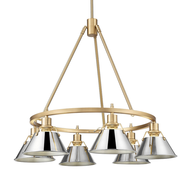 Orwell 6-Light Chandelier in Brushed Champagne Brass