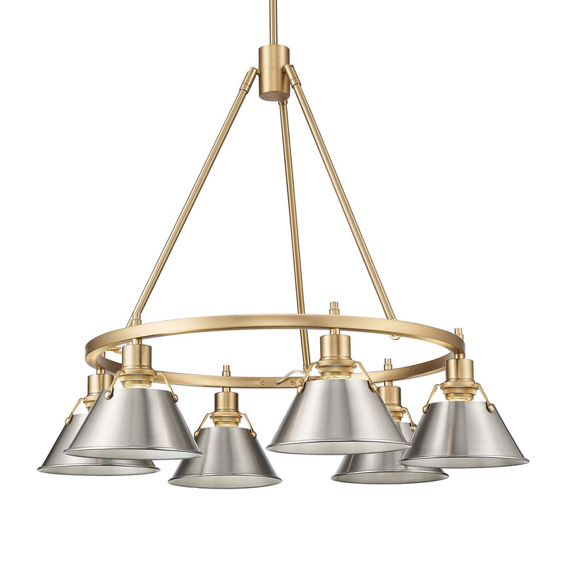 Orwell 6-Light Chandelier in Brushed Champagne Brass