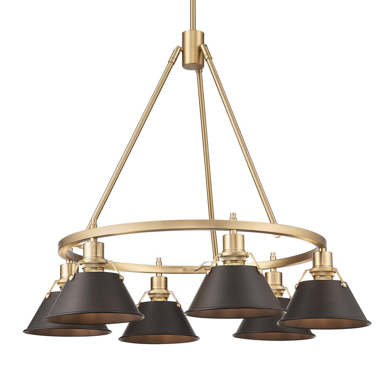 Orwell 6-Light Chandelier in Brushed Champagne Brass