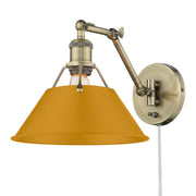Orwell Swing Arm Wall Lamp in Aged Brass