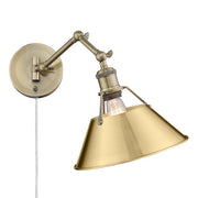Orwell Swing Arm Wall Lamp in Aged Brass