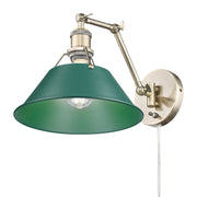 Orwell Swing Arm Wall Lamp in Aged Brass