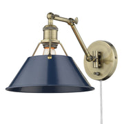 Orwell Swing Arm Wall Lamp in Aged Brass