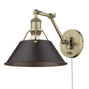 Orwell Swing Arm Wall Lamp in Aged Brass