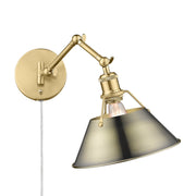 Orwell Swing Arm Wall Lamp in Brushed Champagne Brass