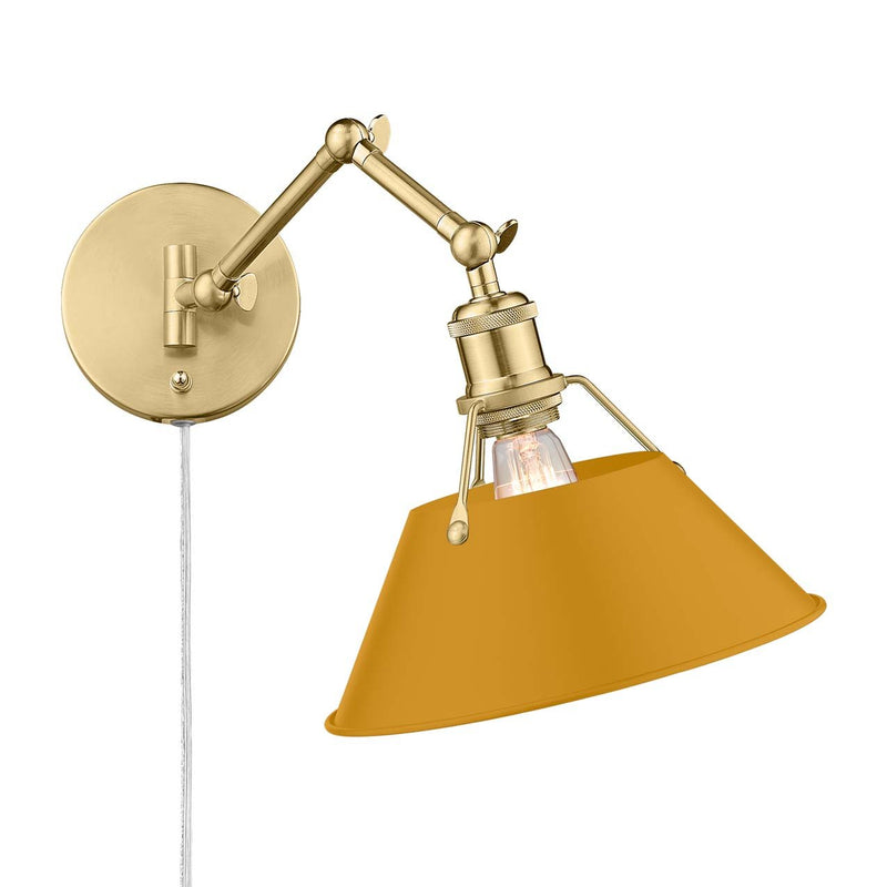 Orwell Swing Arm Wall Lamp in Brushed Champagne Brass