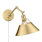 Orwell Swing Arm Wall Lamp in Brushed Champagne Brass