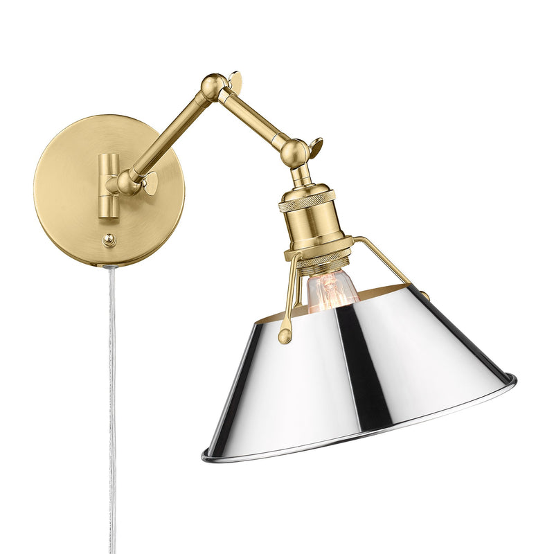 Orwell Swing Arm Wall Lamp in Brushed Champagne Brass