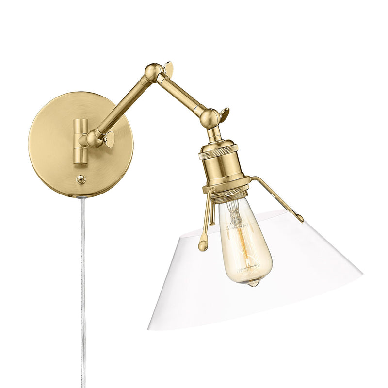 Orwell Swing Arm Wall Lamp in Brushed Champagne Brass