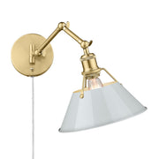 Orwell Swing Arm Wall Lamp in Brushed Champagne Brass