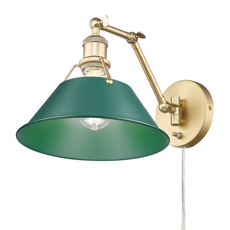 Orwell Swing Arm Wall Lamp in Brushed Champagne Brass