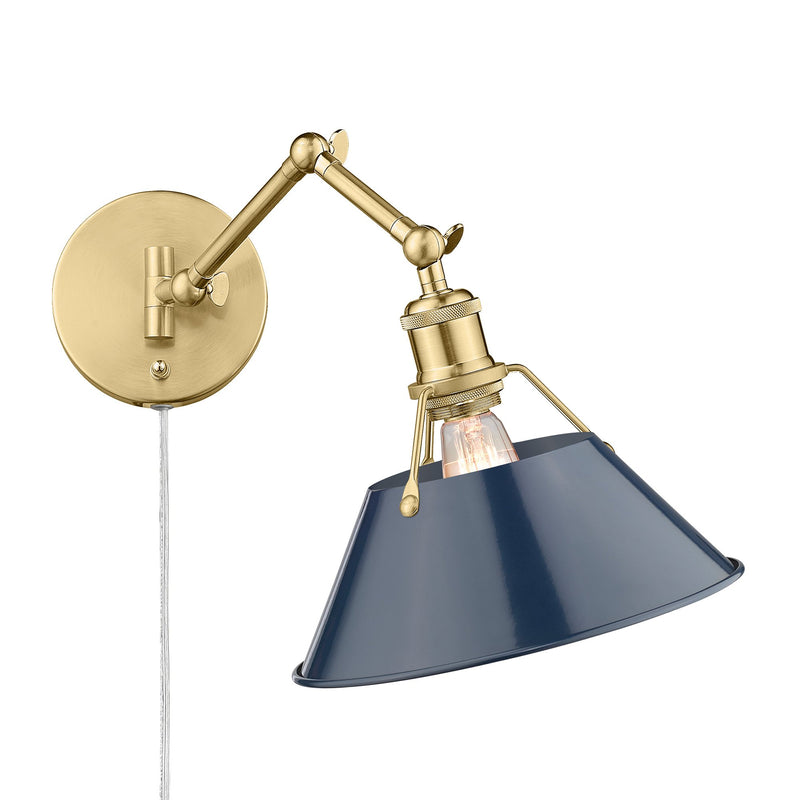 Orwell Swing Arm Wall Lamp in Brushed Champagne Brass