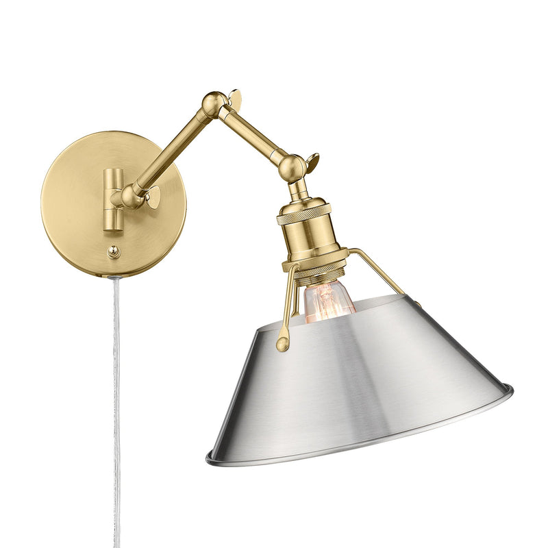 Orwell Swing Arm Wall Lamp in Brushed Champagne Brass