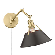 Orwell Swing Arm Wall Lamp in Brushed Champagne Brass