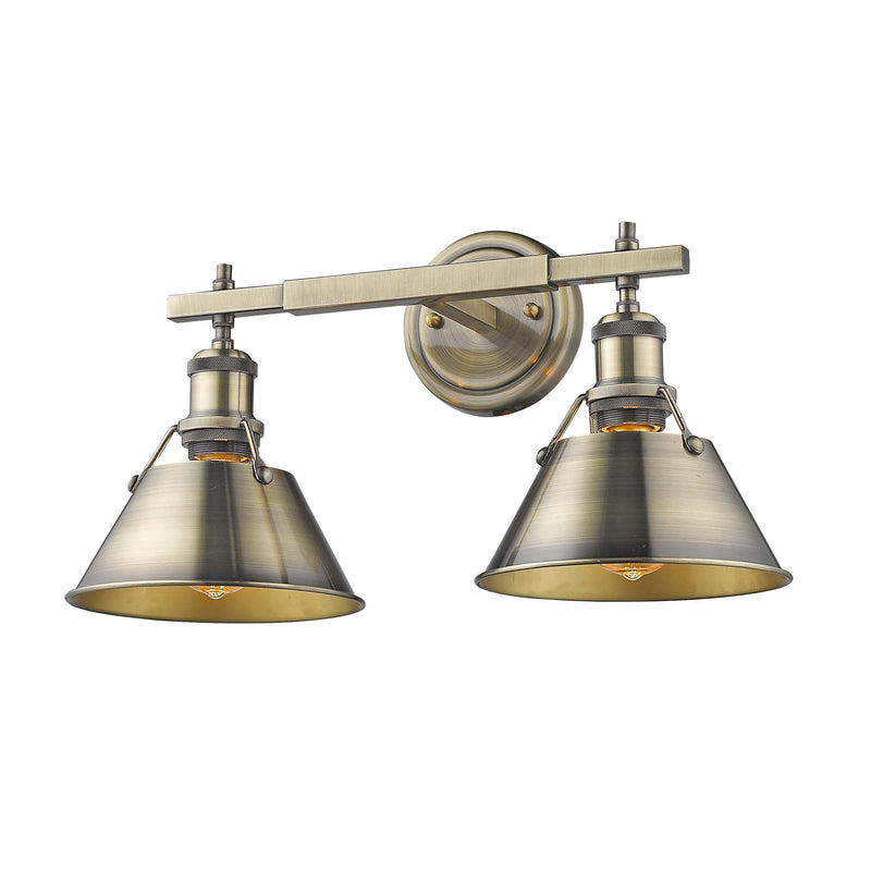 Orwell 2-Light Bath Vanity Light in Aged Brass