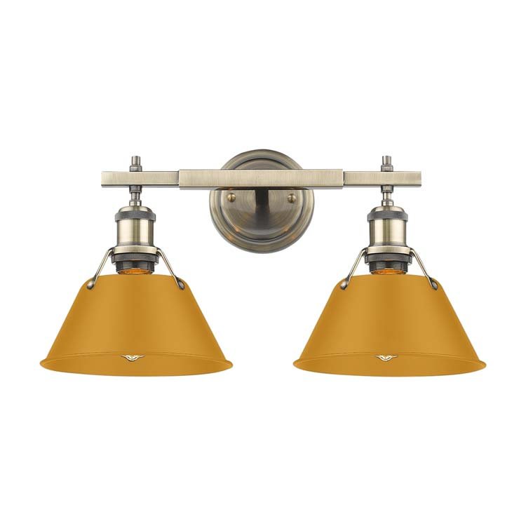 Orwell 2-Light Bath Vanity Light in Aged Brass