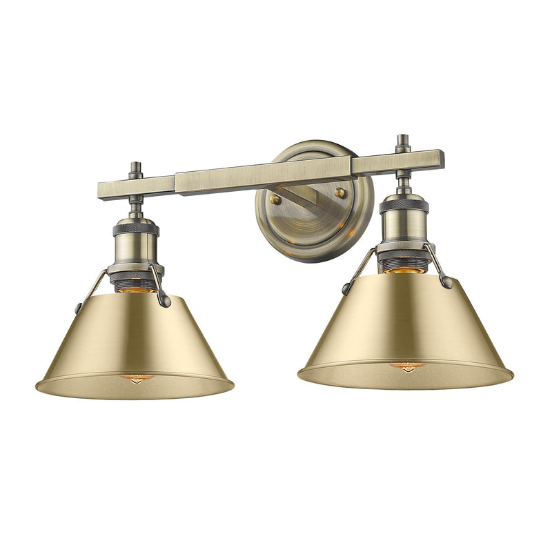 Orwell 2-Light Bath Vanity Light in Aged Brass