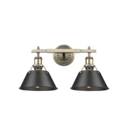Orwell 2-Light Bath Vanity Light in Aged Brass