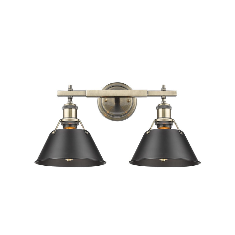 Orwell 2-Light Bath Vanity Light in Aged Brass