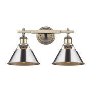 Orwell 2-Light Bath Vanity Light in Aged Brass