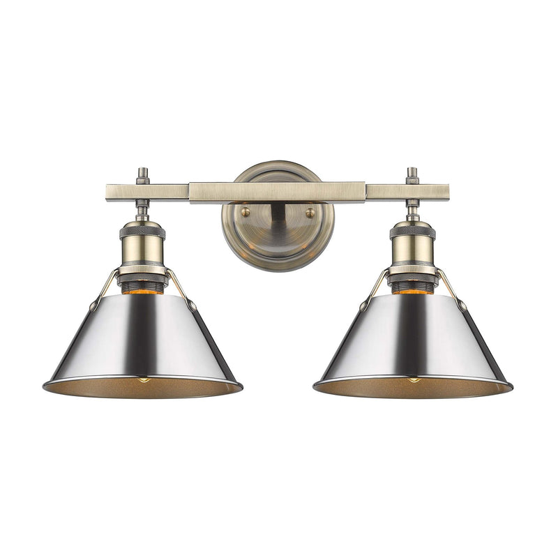 Orwell 2-Light Bath Vanity Light in Aged Brass