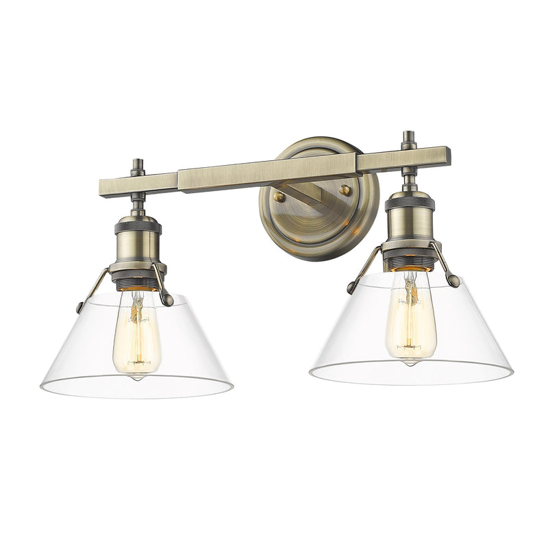 Orwell 2-Light Bath Vanity Light in Aged Brass