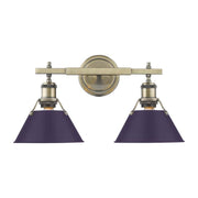 Orwell 2-Light Bath Vanity Light in Aged Brass