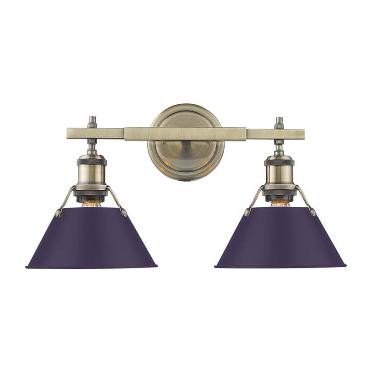 Orwell 2-Light Bath Vanity Light in Aged Brass