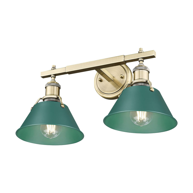 Orwell 2-Light Bath Vanity Light in Aged Brass