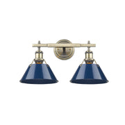 Orwell 2-Light Bath Vanity Light in Aged Brass